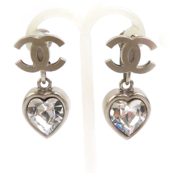 CHANEL Silver Logo Earrings - Picture 1 of 5